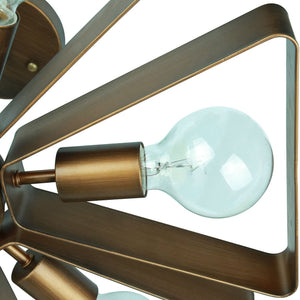 6 light vintage industrial barn floral ceiling light with copper finish