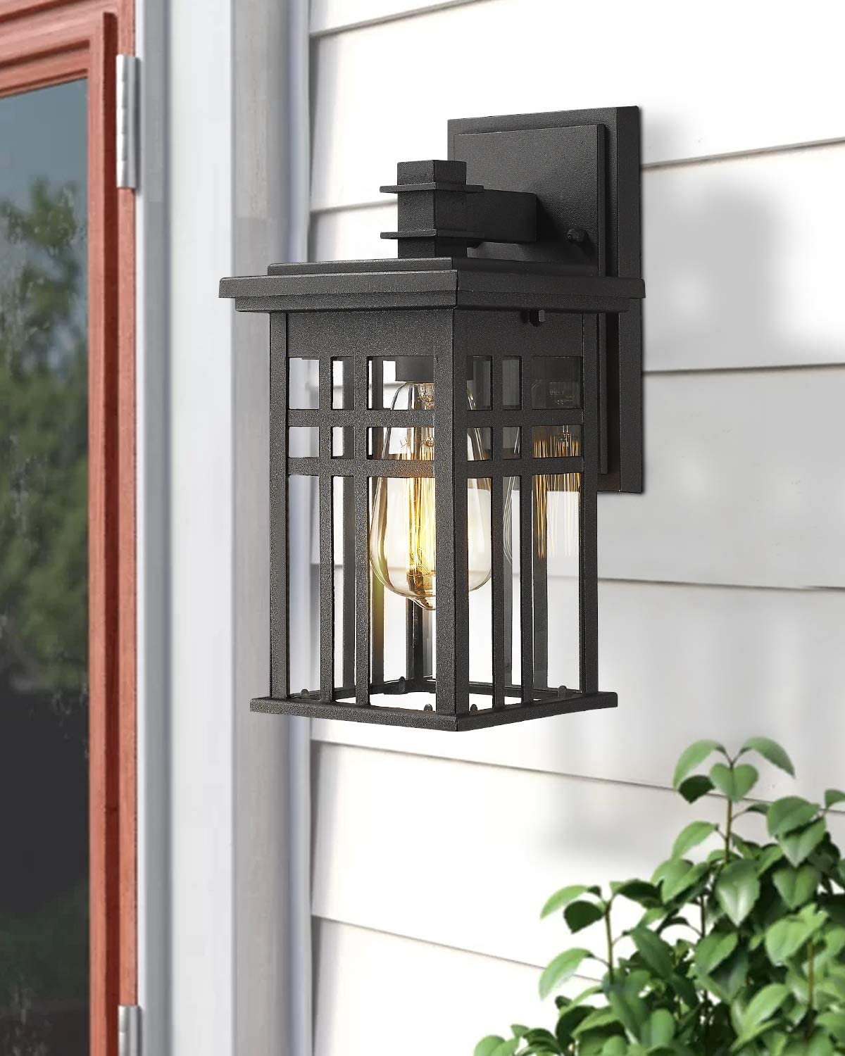 2 pack black glass wall mounted fixture