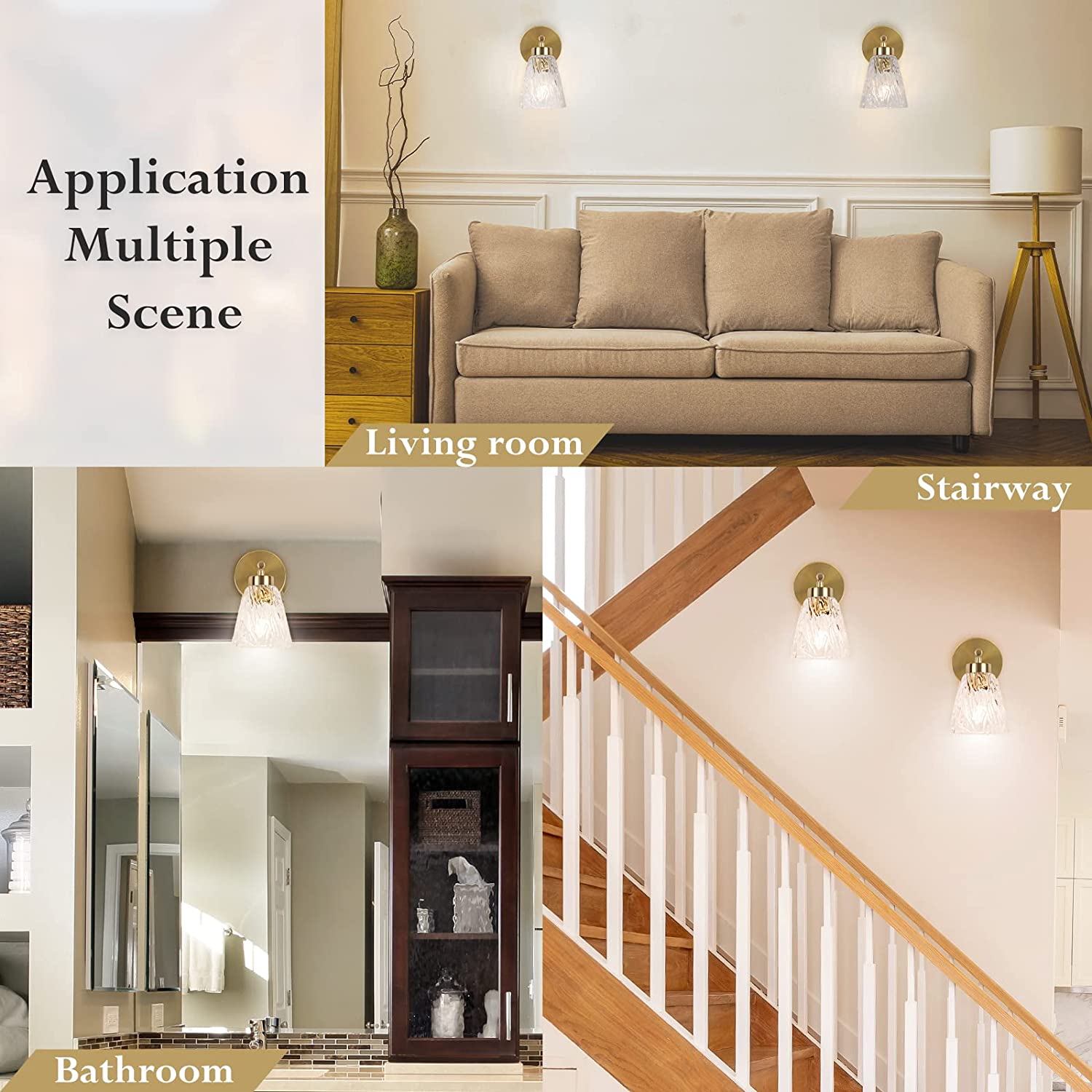 Glass wall sconce lighting fixture bathroon light fixture over the mirror