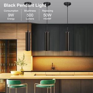 LED modern pendant light fixture matt black pendant lights for kitchen island