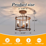 3 light industrial semi flush mount ceiling lamp rust bronze island ceiling lamp