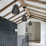 Woven pendant light fixtures farmhouse black pendant lights for kitchen