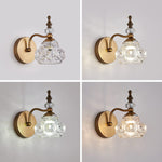 Vintage crystal wall light antique brass bathroom wall sconce