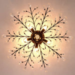 Industrial crystal K9 crystal ceiling light with rust finish