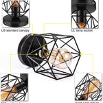 2 pack retro light fixture ceiling mount black cage semi flush mount ceiling lamp