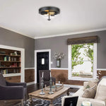 Industrial ceiling light fixture with clear glass shade vintage black ceiling lamp