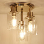 3 light close to ceiling light fixture semi flush mount ceiling lamp with nickel finish