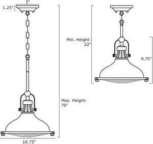 Farmhouse barn hanging lamp with Oil-Rubbed Bronze Finish glass lens pendant light