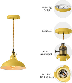 Industrial pendant Light Fixture farmhouse yellow pendant ceiling light
