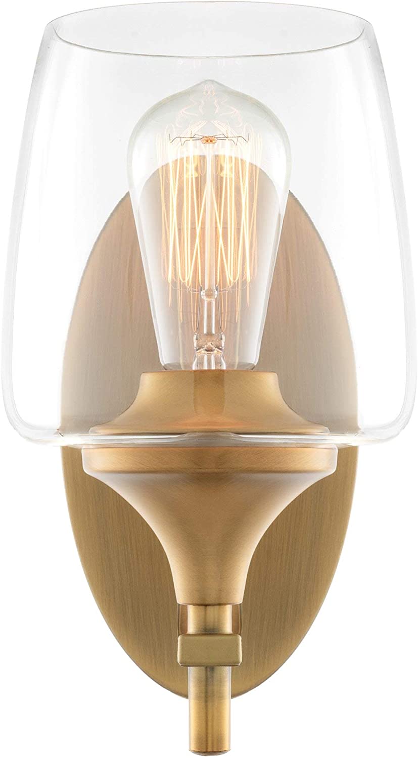 Modern wall lighting fixture single glass home wall sconce with brass finish