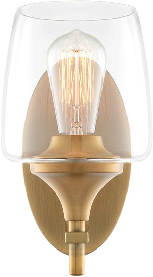 Modern wall lighting fixture single glass home wall sconce with brass finish