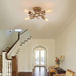 4 light modern semi flush mount ceiling light fixture with gold finish