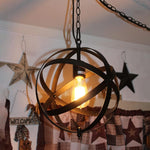 Vintage industrial On/off dimmer switch globe cage plug in pendant light