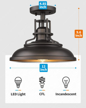 Hallway farmhouse ceiling light fixture black semi flush mount light fixture