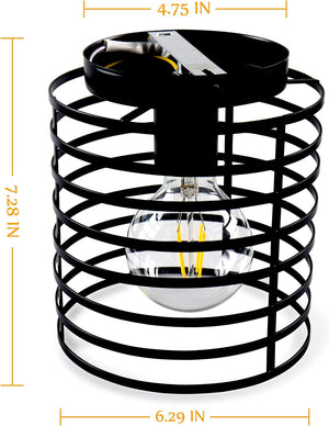 Small cage ceiling light fixture rust black industrial ceiling lamp