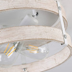 White flush mount ceiling light fixture 2 light wood drum ceiling lamp