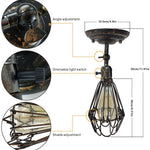 2 pack rust wall light vintage industrial wire cage wall sconce