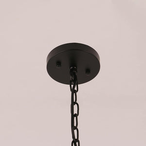 Metal drum chandelier antique black pendant lamp light