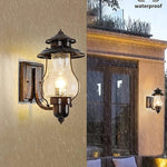 Outdoor vintage lantern glass dusk to dawn outdoor lighting