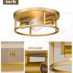 12 inch light Flush Mount Light antique round ceiling lamp with gold finish