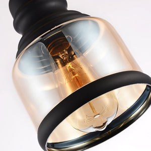 Vintage industrial On/off dimmer switch jar glass plug in black pendant light