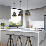 Black Pendant Lights Fixture Adjustable hollow-carved Hanging Light