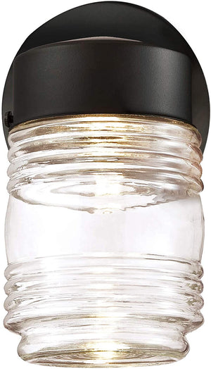 Jelly jar glass wall sconce