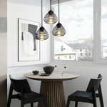 Black hanging lamp wire cage pendant lights for kitchen island