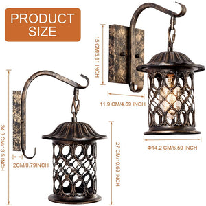 Rust wall grid light vintage cage wall sconces