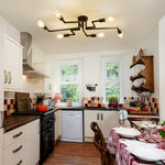 6 light semi flush ceiling lights vintage black mount ceiling lamp
