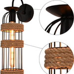 Industrial wall lamps metal cage rust wall sconces