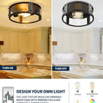 2 light ceiling lights flush mount wood glass mount light fixture