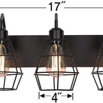 3 light rustic wall light black cage wall light fixture