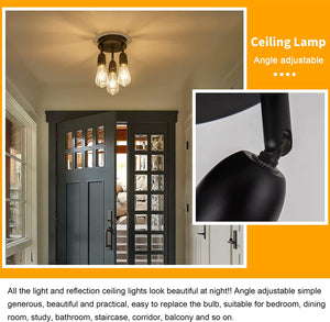 3 light ceiling light fixture black farmhouse flush mount ceiling lamp