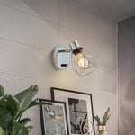 Industrial cage wall light fixture with chrome finish adjustable Wall Mount