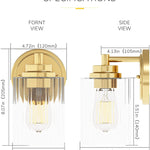 1-Light golden wall light sconces Cylinder Glass wall lamp