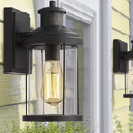 2 pack porch black wall light with clear glass shade