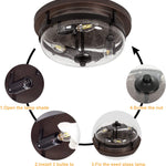 3 light industrial flush mount ceiling light farmhouse glass close to ceiling light fixture
