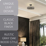 3 light modern semi flush mount light black wood left design ceiling light fixture