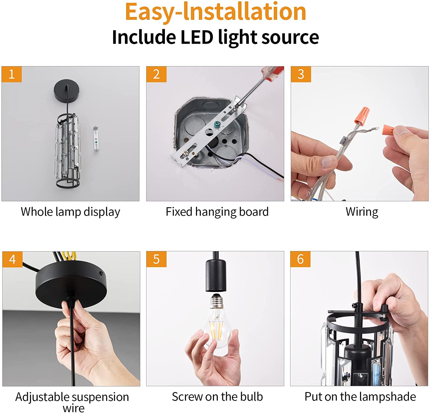 Modern black pendant lighting modern crystal pendant lamp adjustable lighting fixture