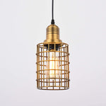 2 pack plug in pendant light gold cage hanging lamp