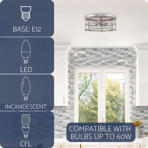 4 light farmhouse flush mount ceiling lamp cage close to ceiling lighting fixture