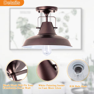 Farmhouse semi flush mount ceiling light vintage rust ceiling lamp with oil rubbed bronze finish