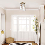 3 light  3-Light Flush Mount Ceiling Light glass ceiling lamp with gold finish