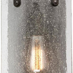1 light indoor rubbed bronze wall sconce with clear seeded glass