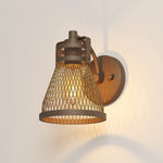 1-Light farmhouse vanity wall light fixture metal mesh wall sconce lighting