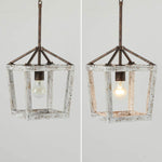 Farmhouse wood pendant light white cage chandelier rustic retro pendant light