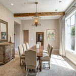 4 light farmhouse chandelier industrial distressed off-white dining pendant light fixture