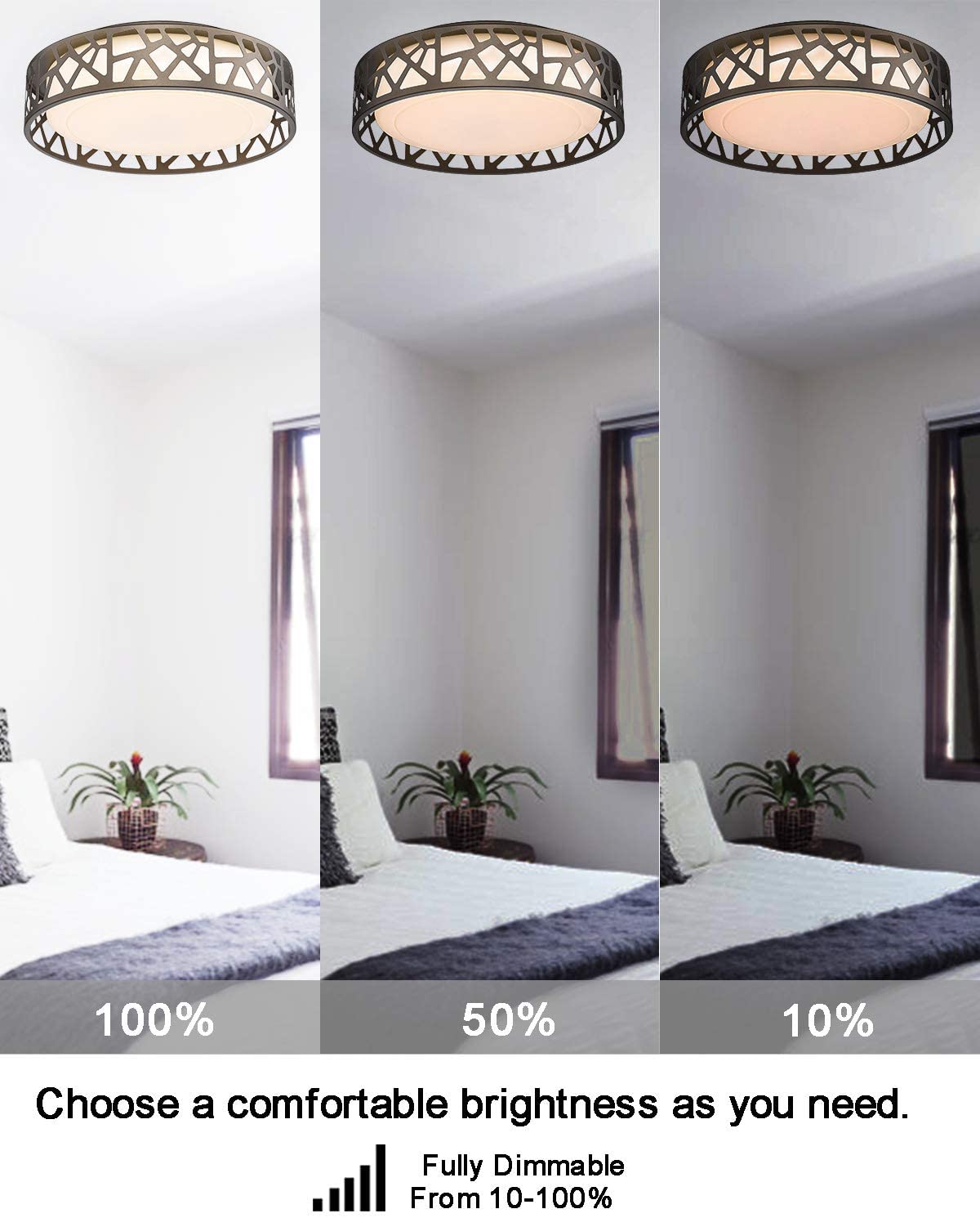14 inch LED Flush Mount Ceiling Light round light ceilihg fixture with bronze finish