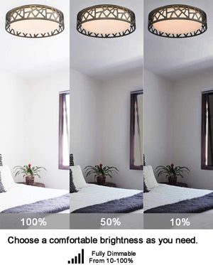 14 inch LED Flush Mount Ceiling Light round light ceilihg fixture with bronze finish